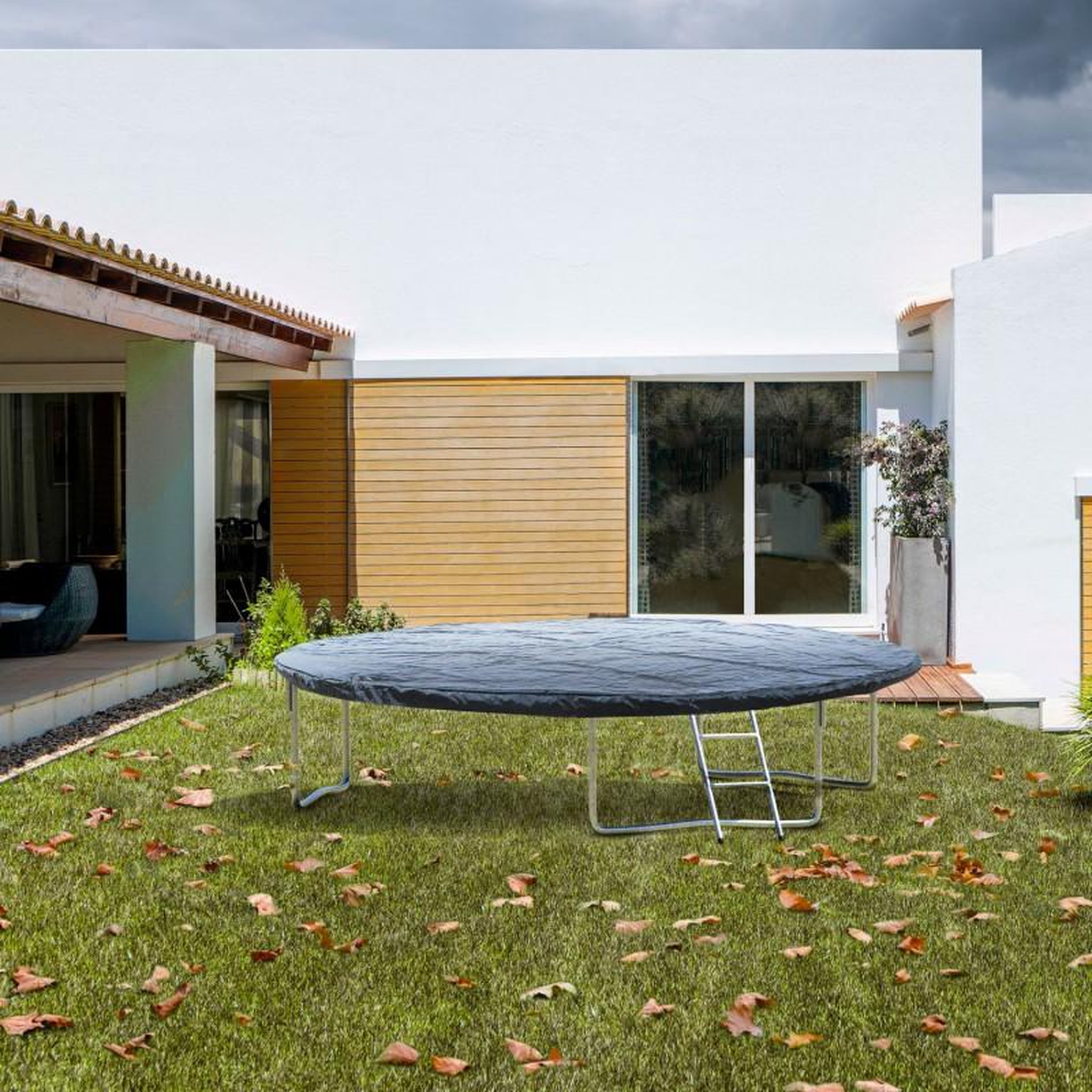 Voir la diapositive 3 : JUMP4FUN Housse de pluie Universelle - Protection pour Trampolines : ø 14Ft / 427Cm