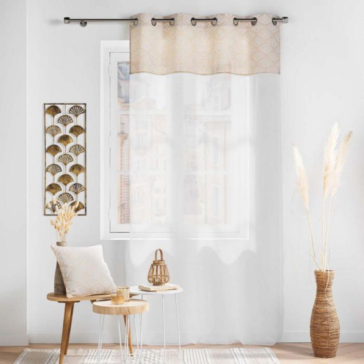 Paris Prix Coussin Déco Imprimé  Lorina  45x45cm Beige