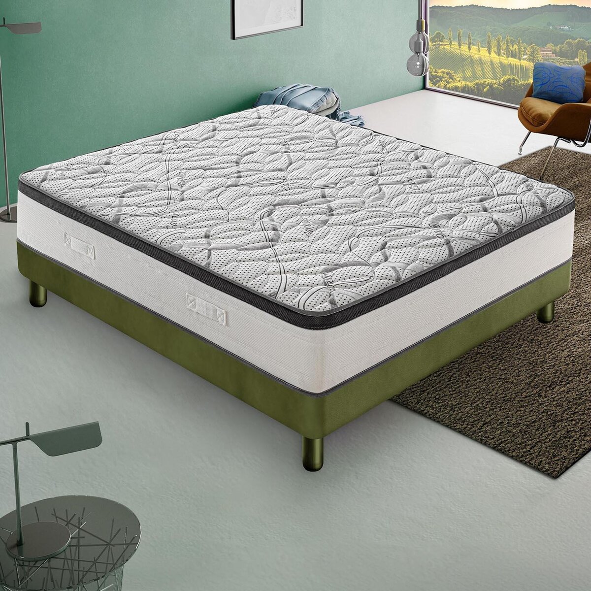 ILOVESLEEP Matelas Mousse DELUXE - Epaisseur 30 Cm - Réversible - Côté Été/hiver