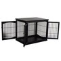 Voir la diapositive 5 : PAWHUT Cage pour chien animaux cage en bois MDF classe E1 3 portes verrouillables max. 30 Kg dim. 81L x 58l x 66H cm noir