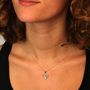 Voir la diapositive 2 : L'ATELIER D'AZUR Collier Coeur Infini / Infinity - Pendentif Or Blanc et Diamant - Chaine Argentée - Femme