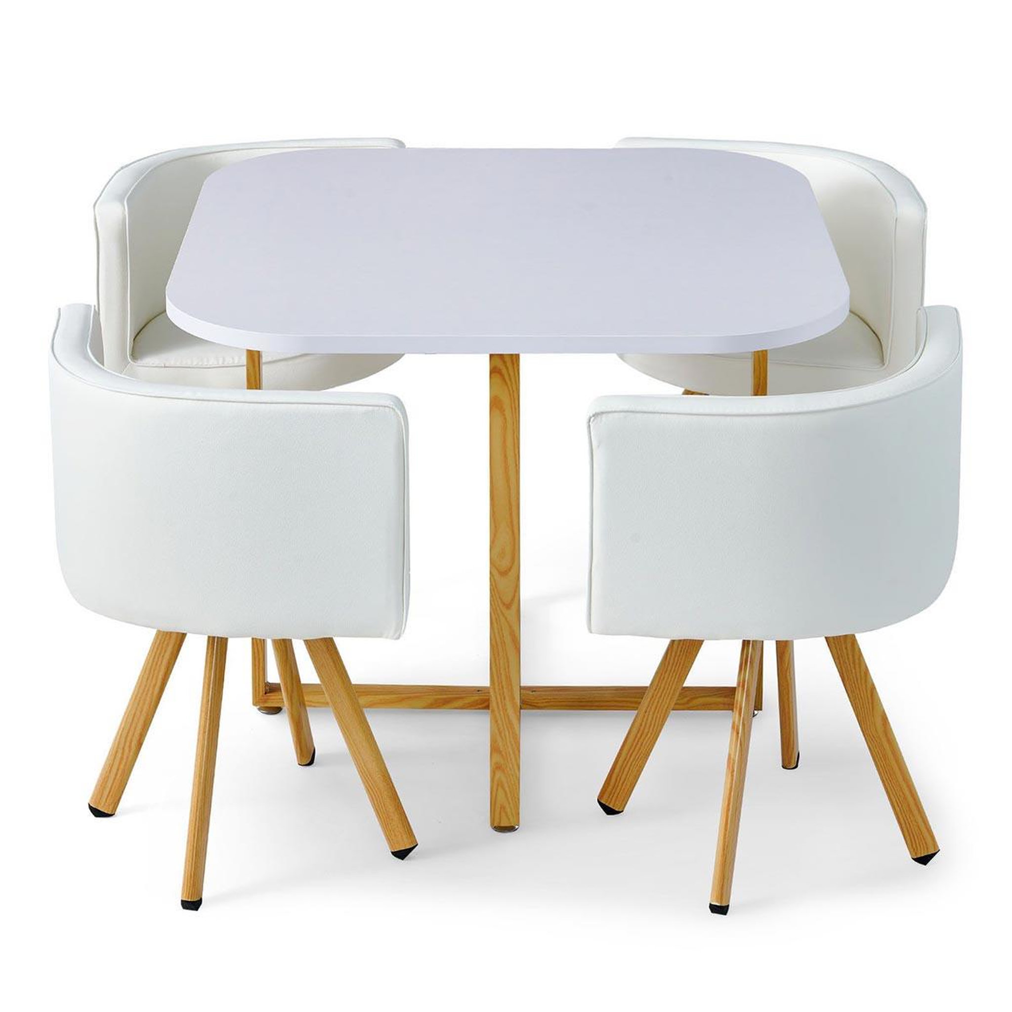 Paris Prix Ensemble Table de Repas & 4 Chaises Design  Norway  Blanc