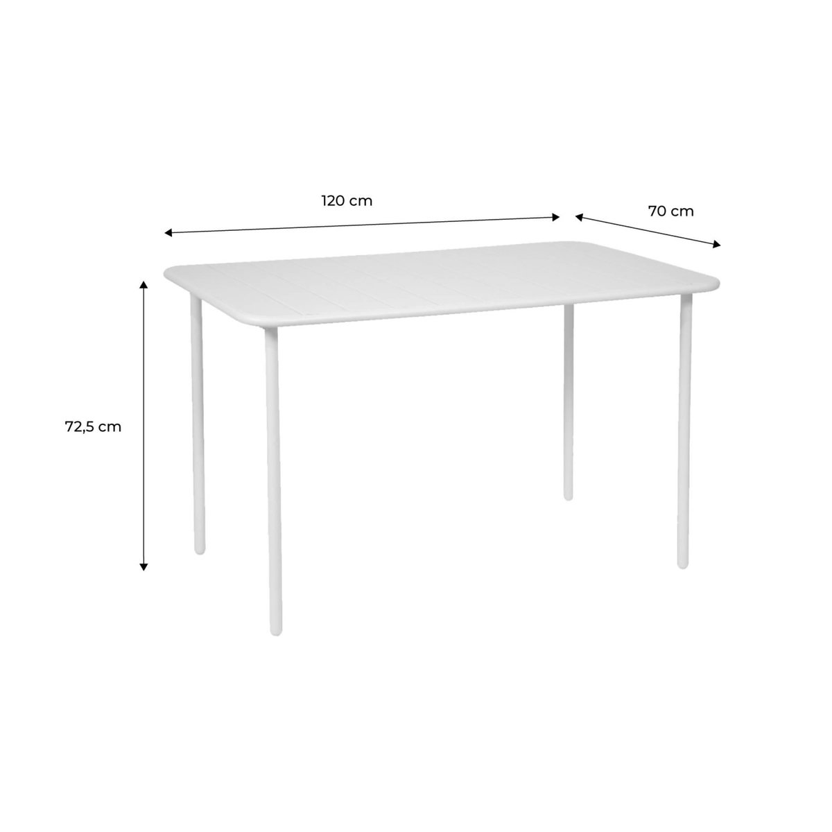 SWEEEK Table de jardin métal 4 places, Amelia L 120 x 70 x 72,5cm