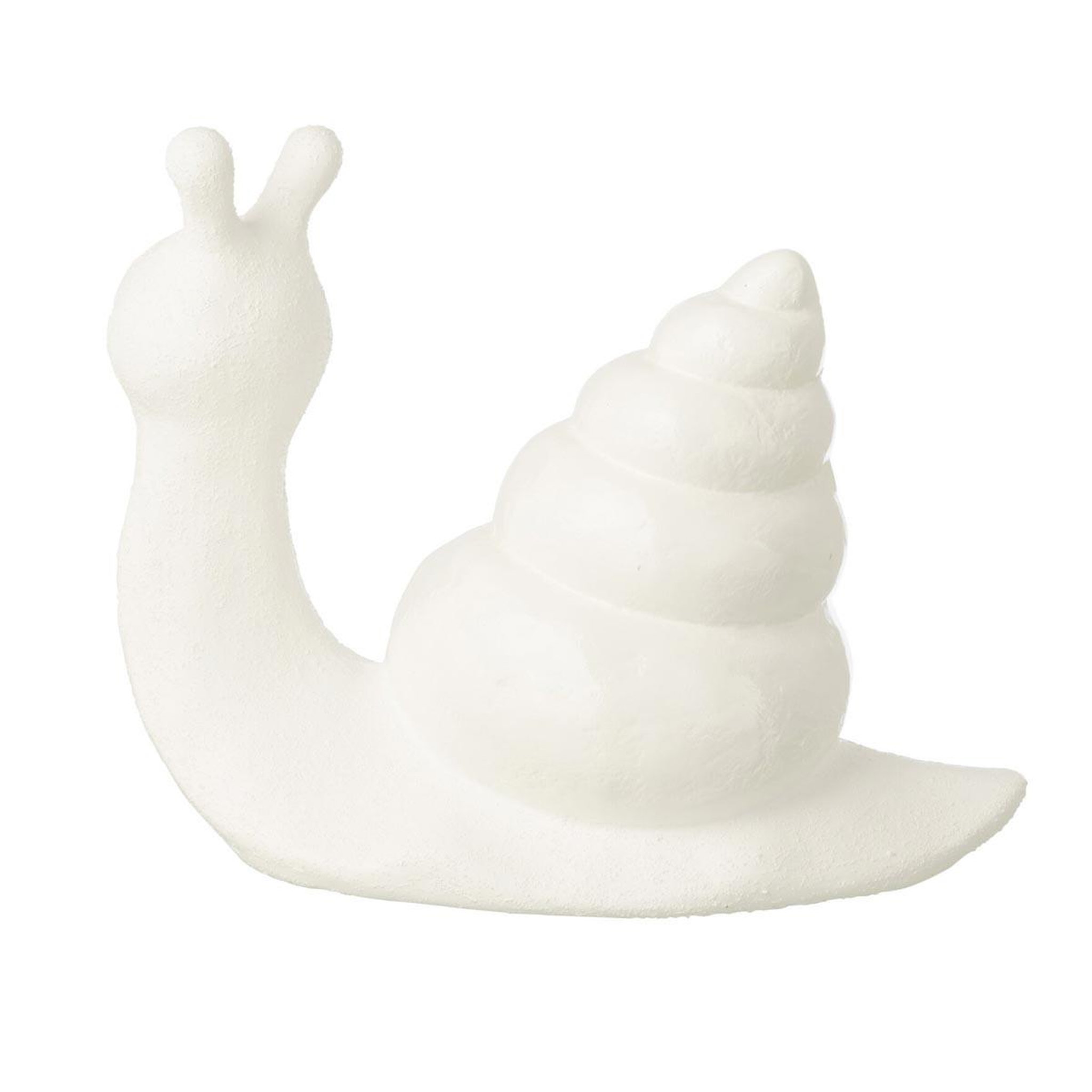 Voir la diapositive 2 : J-LINE Statuette escargot d'extérieur  jardin  31cm blanc