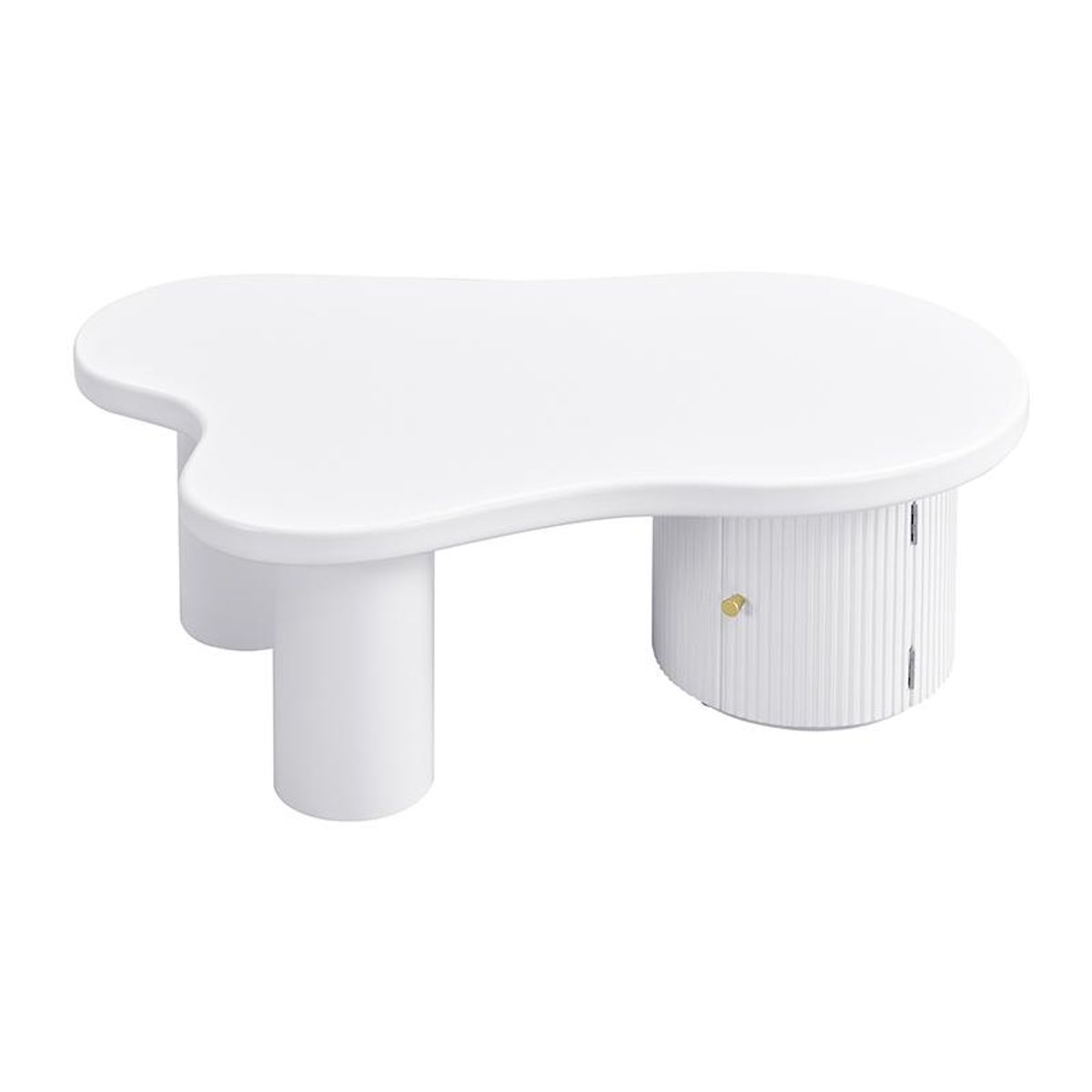 MERAX Table basse forme atypique blanc - 60x100 cm mdf