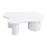 MERAX Table basse forme atypique blanc - 60x100 cm mdf