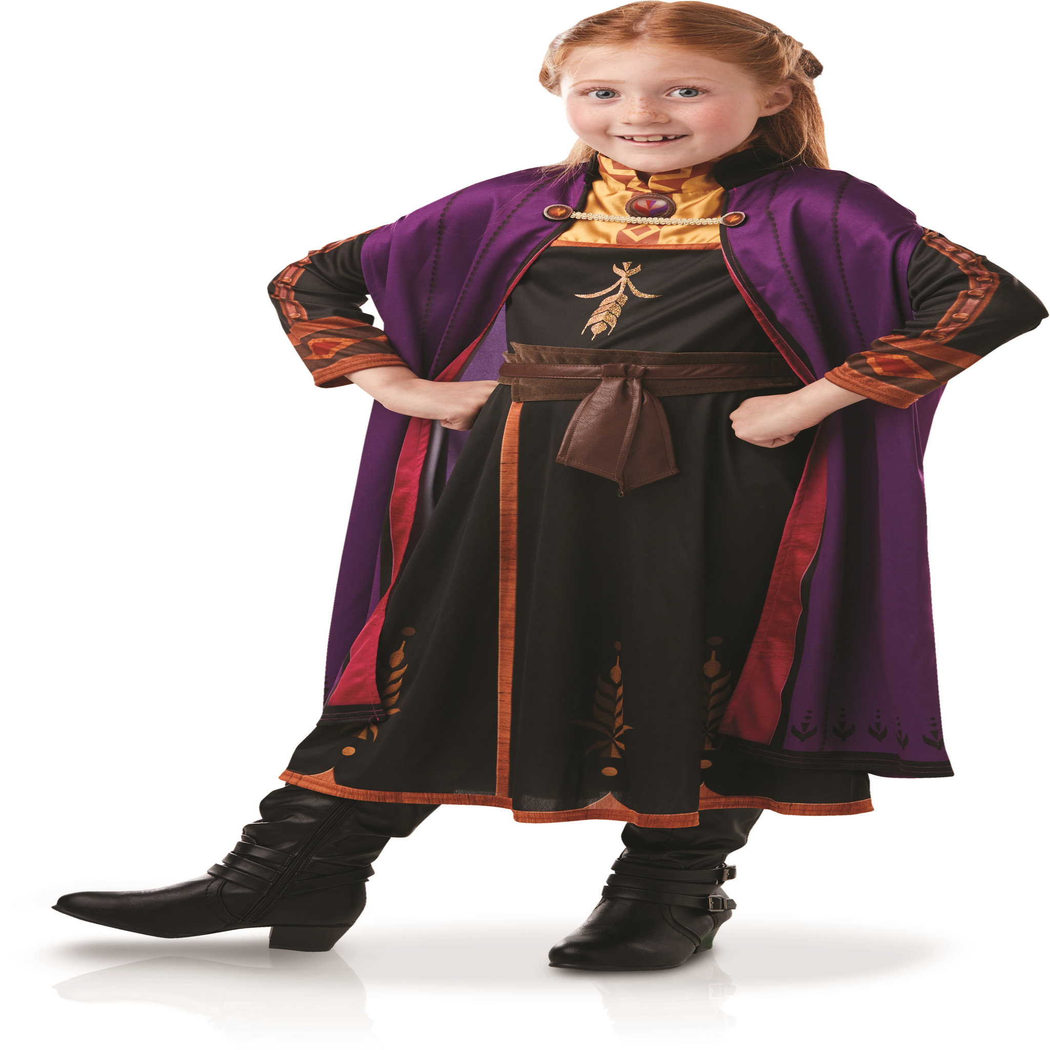 Voir la diapositive 1 : RUBIES Panoplie déguisement + tresse Anna taille 3/4 ans - La reine des neiges