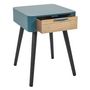 Voir la diapositive 3 : The Home Deco Factory Table de chevet 1 tiroir bleu canard