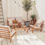 Voir la diapositive 2 : SWEEEK Salon de jardin en bois 4 places - Ushuaïa - Canapé, fauteuils et table basse en acacia, design