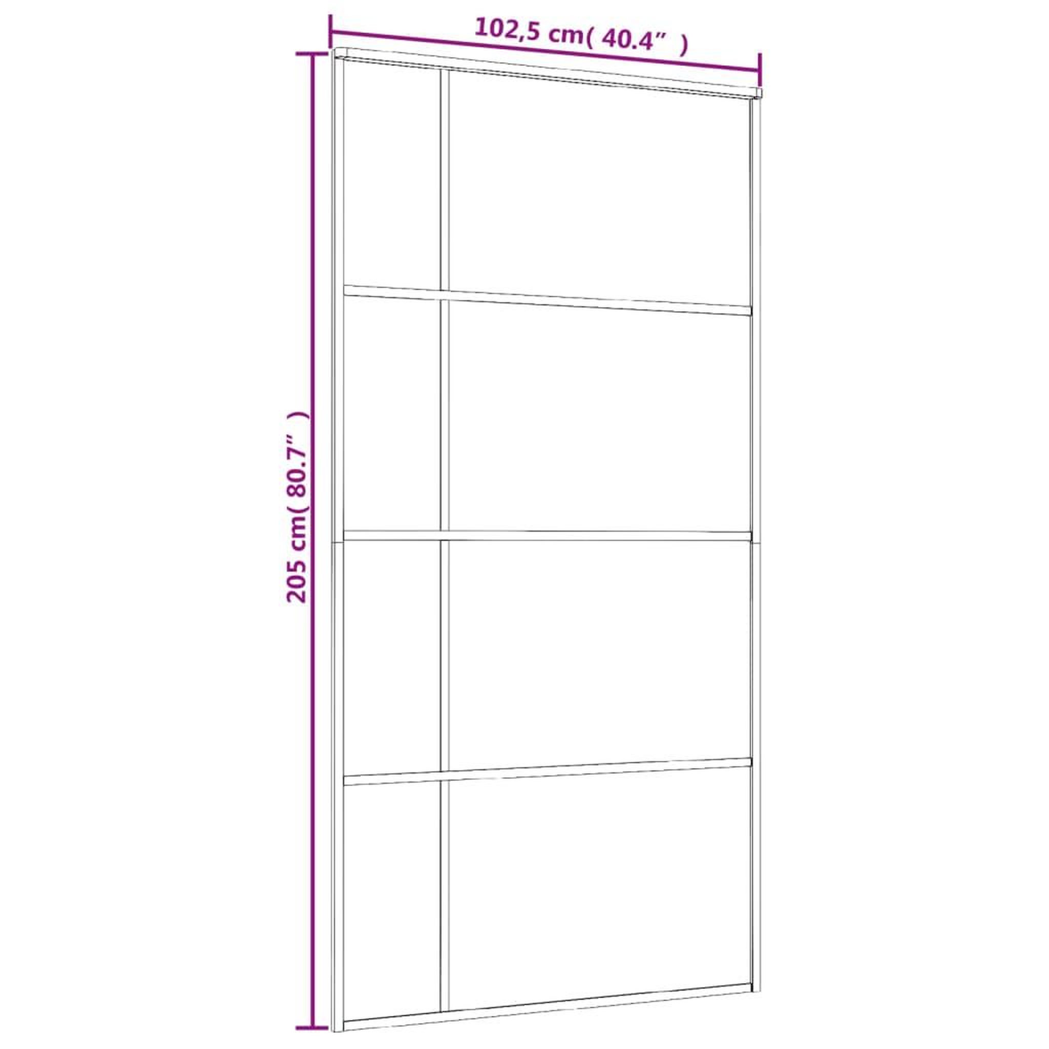 Voir la diapositive 6 : VIDAXL Porte coulissante Verre ESG et aluminium 102,5x205 cm Blanc