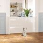 Voir la diapositive 2 : PAWHUT Barrière de sécurité barrière animaux rétractable automatique 1,65L x 0,85H m teslin alu. PVC blanc