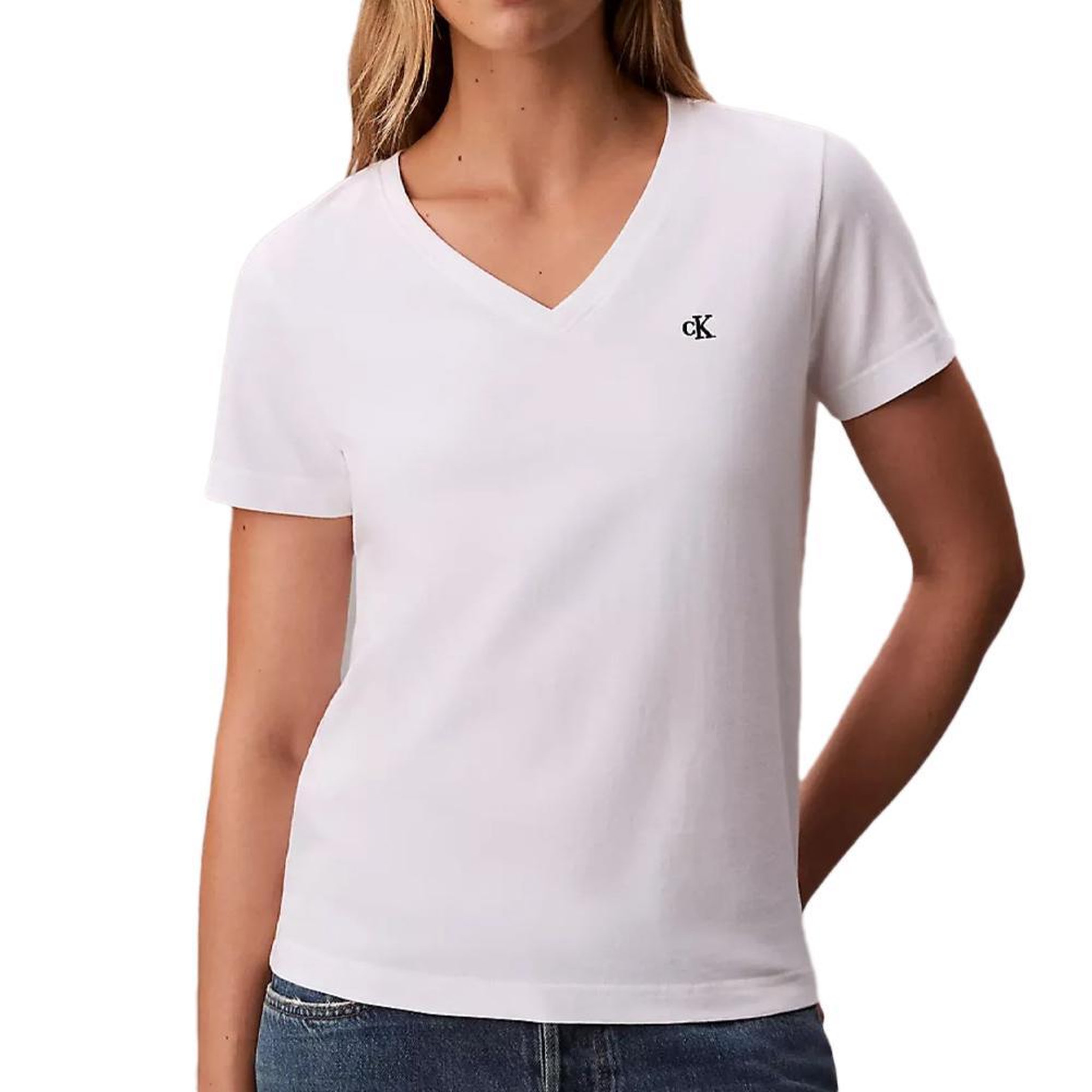 CALVIN KLEIN JEANS T-Shirt Blanc  Femme Calvin Klein Jeans Archive LV047B205G. Coloris disponibles : Blanc