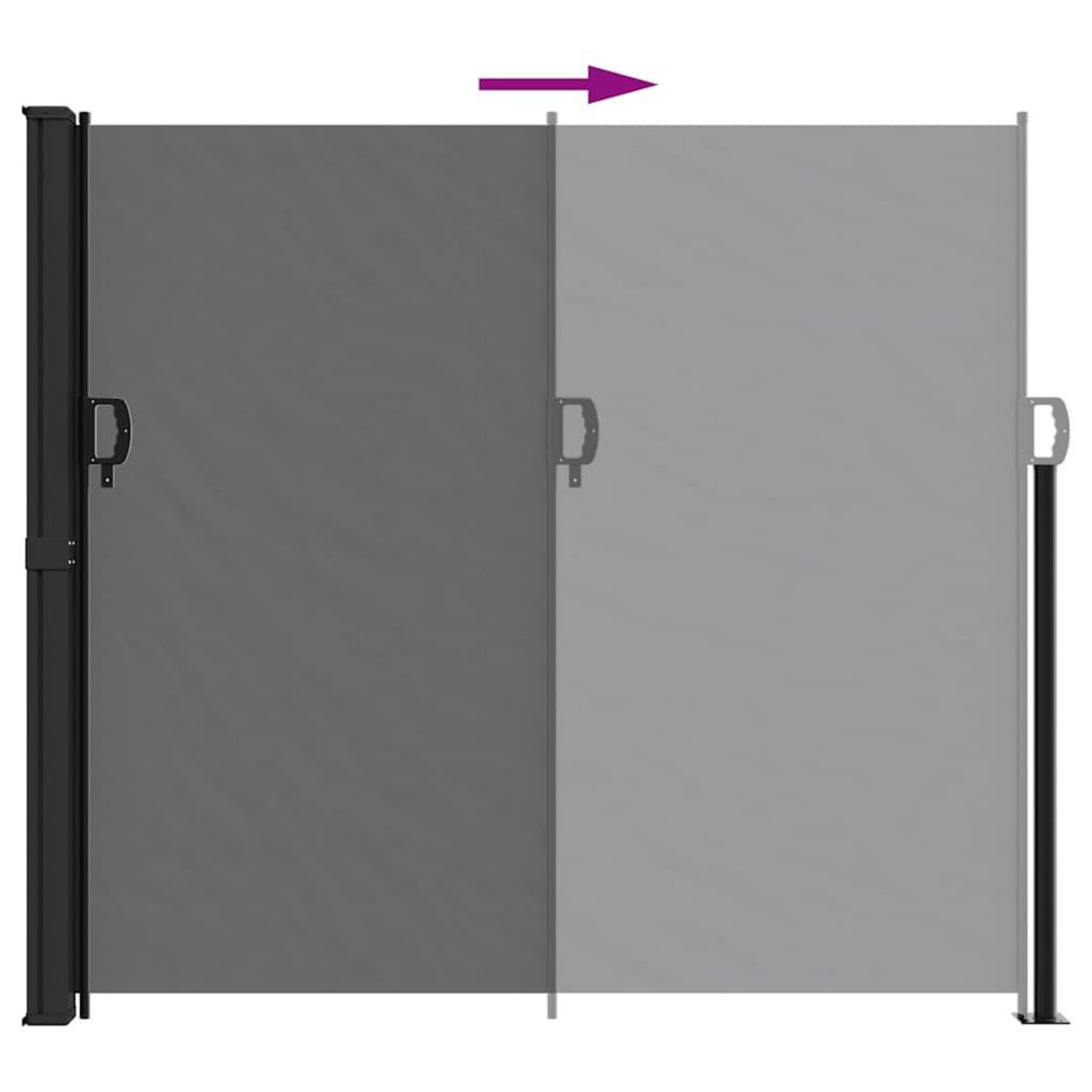 VIDAXL Auvent lateral retractable noir 180x600 cm