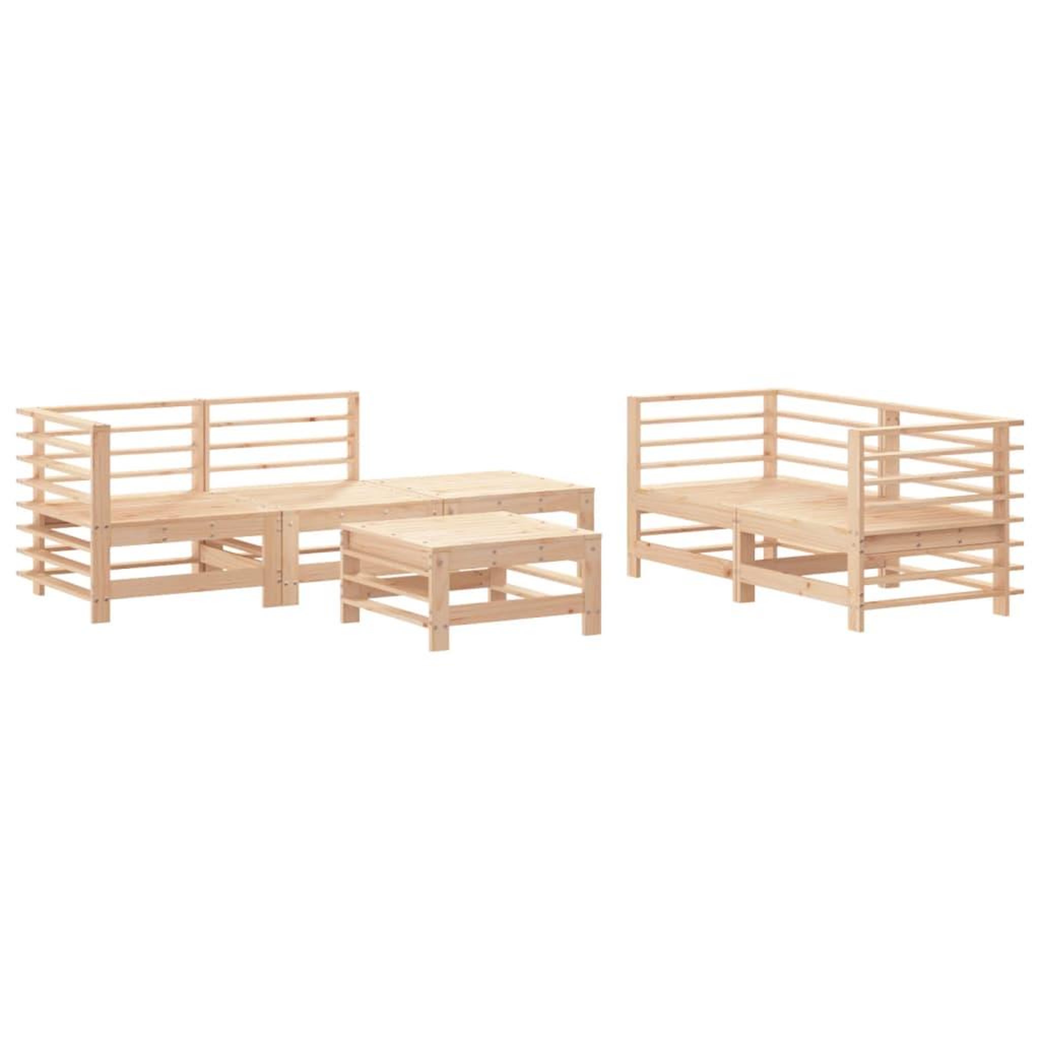 Voir la diapositive 2 : VIDAXL Salon de jardin 6 pcs Bois de pin massif