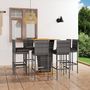 Voir la diapositive 1 : VIDAXL Ensemble de bar de jardin 9 pcs et coussins Resine tressee Gris