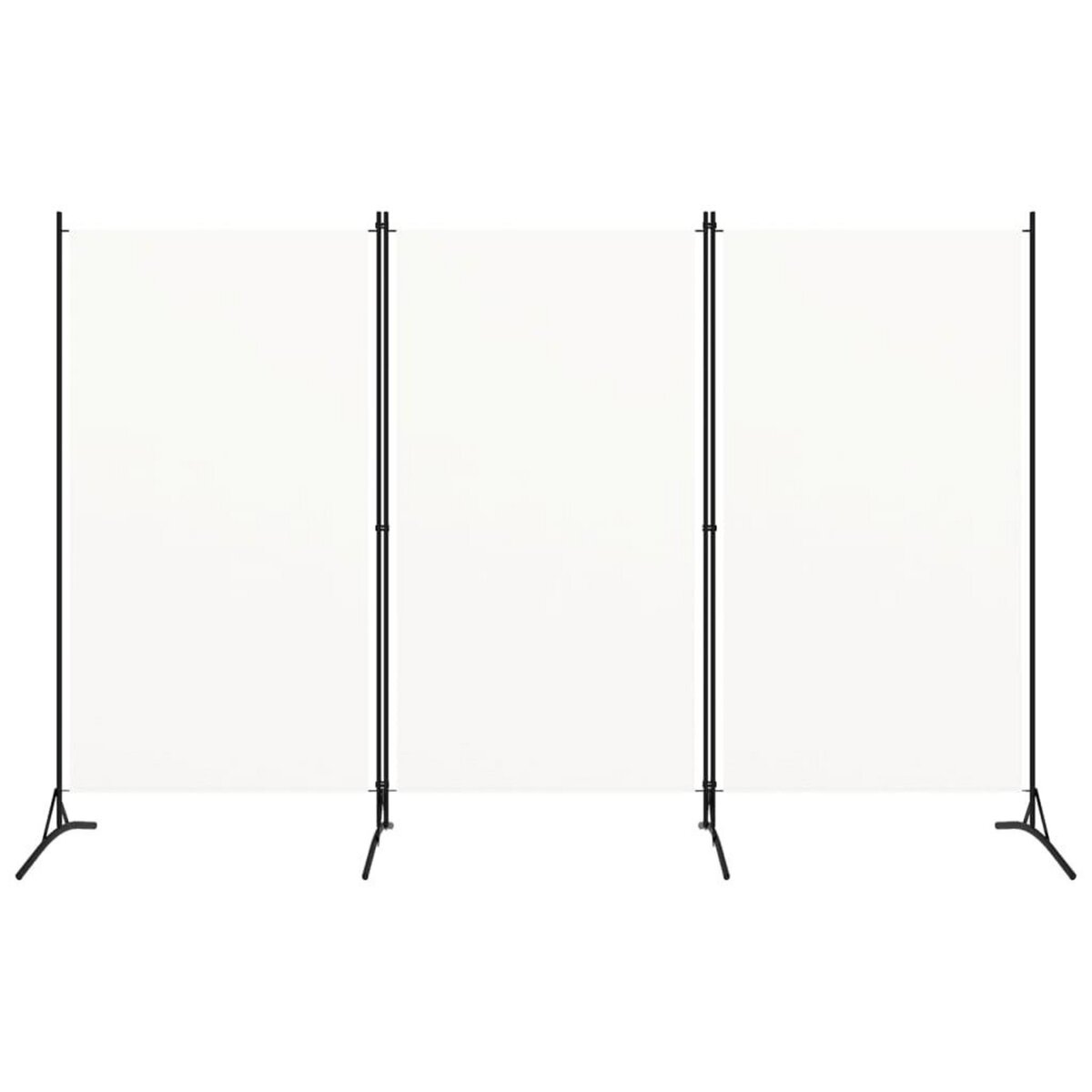 VIDAXL Cloison de separation 3 panneaux Blanc 260x180 cm Tissu
