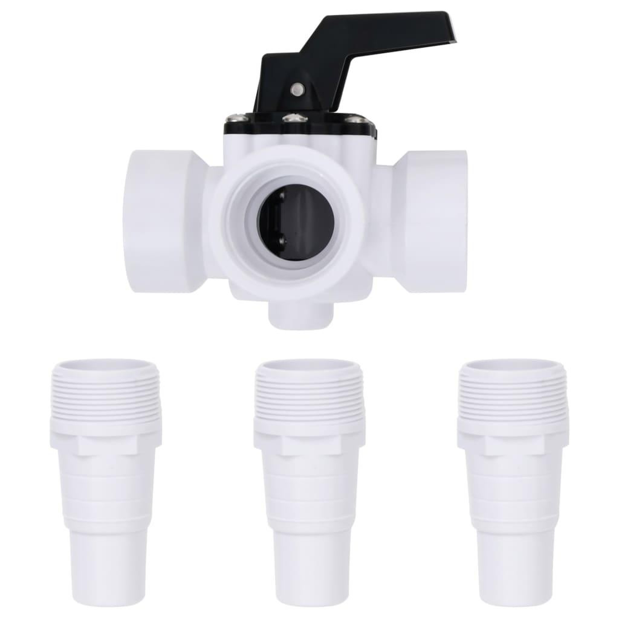 Voir la diapositive 2 : VIDAXL Vanne a boule a 3 voies de piscine blanc et noir