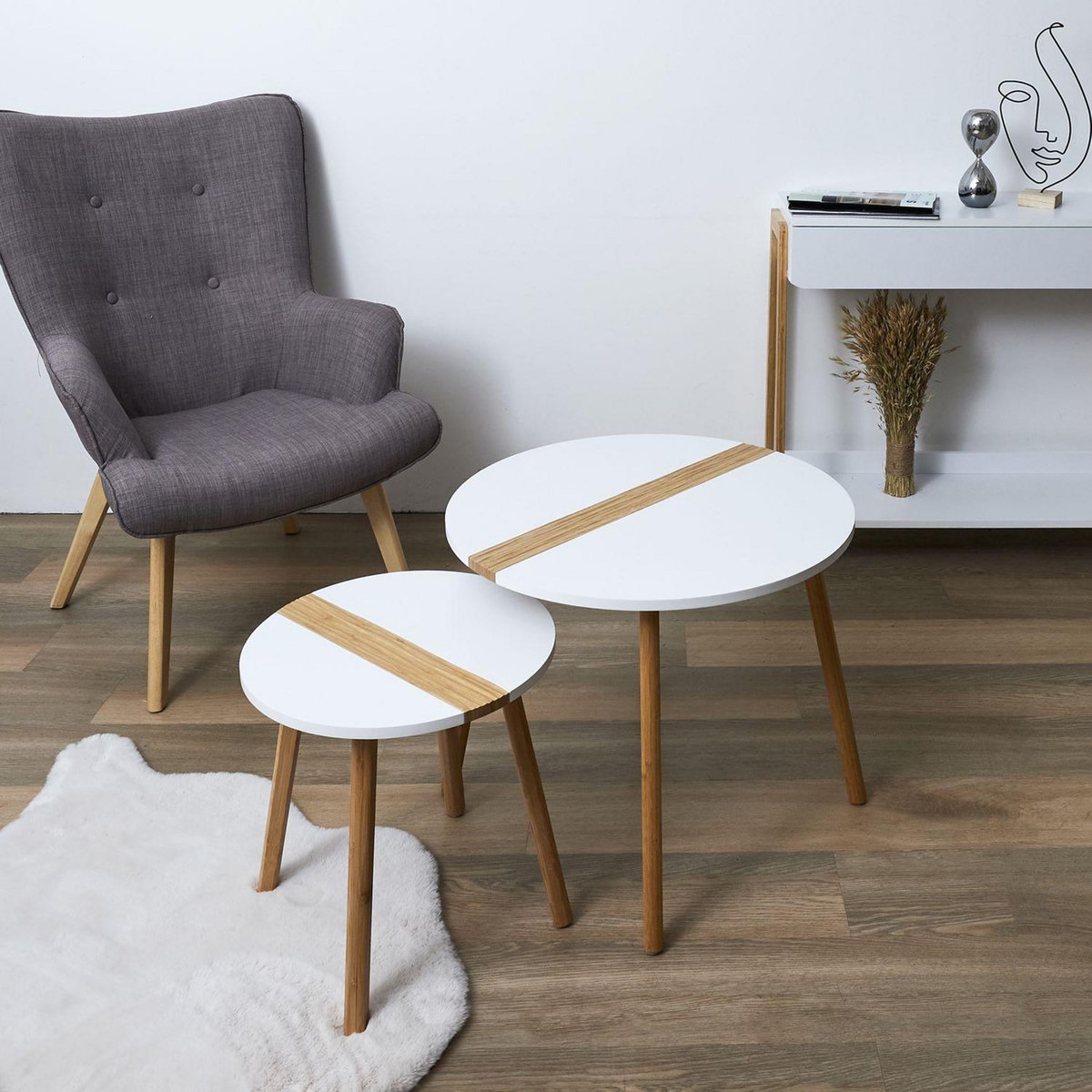 TOILINUX Duo de tables gigogne Relief