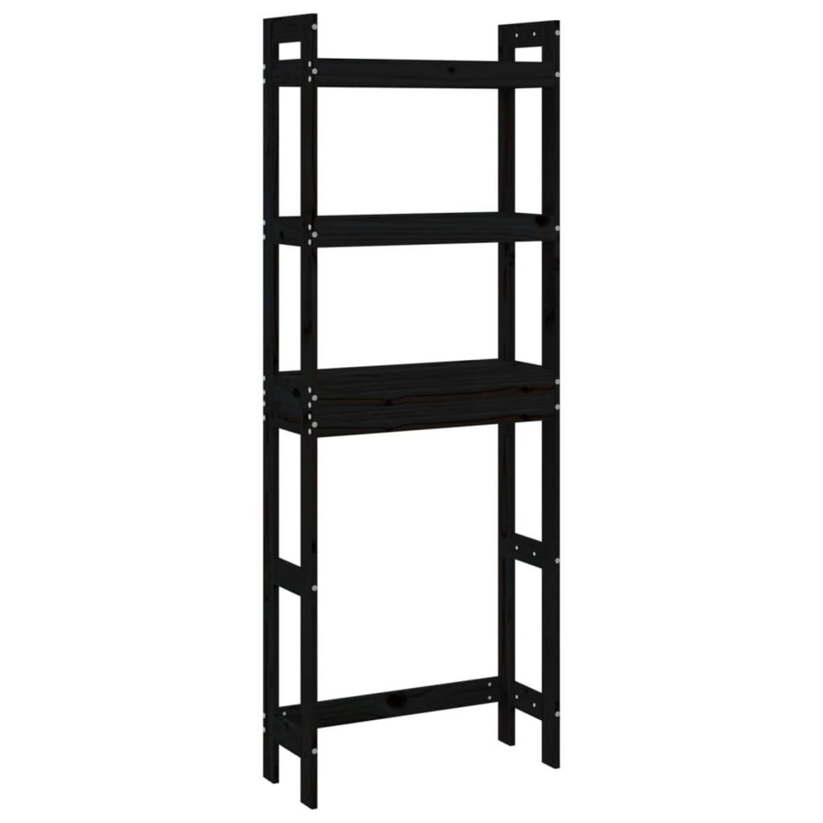 VIDAXL Etagere de toilette Noir 63x26x171 cm Bois de pin massif