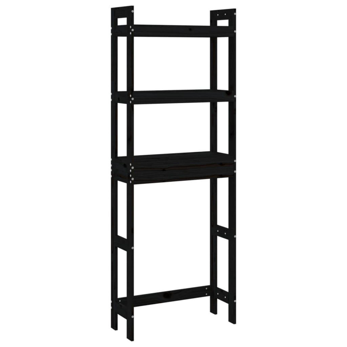 VIDAXL Etagere de toilette Noir 63x26x171 cm Bois de pin massif