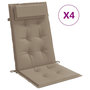 Voir la diapositive 2 : VIDAXL Coussins de chaise a dossier haut lot de 4 taupe tissu oxford