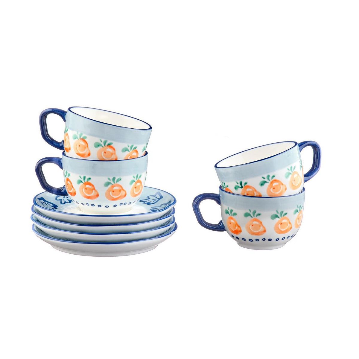 BJORN Tasse NAPOLI 20cl et soucoupe Ø15cm - 8 pièces - Agrume