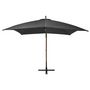 Voir la diapositive 2 : VIDAXL Parasol de jardin suspendu avec mat Anthracite bois de sapin