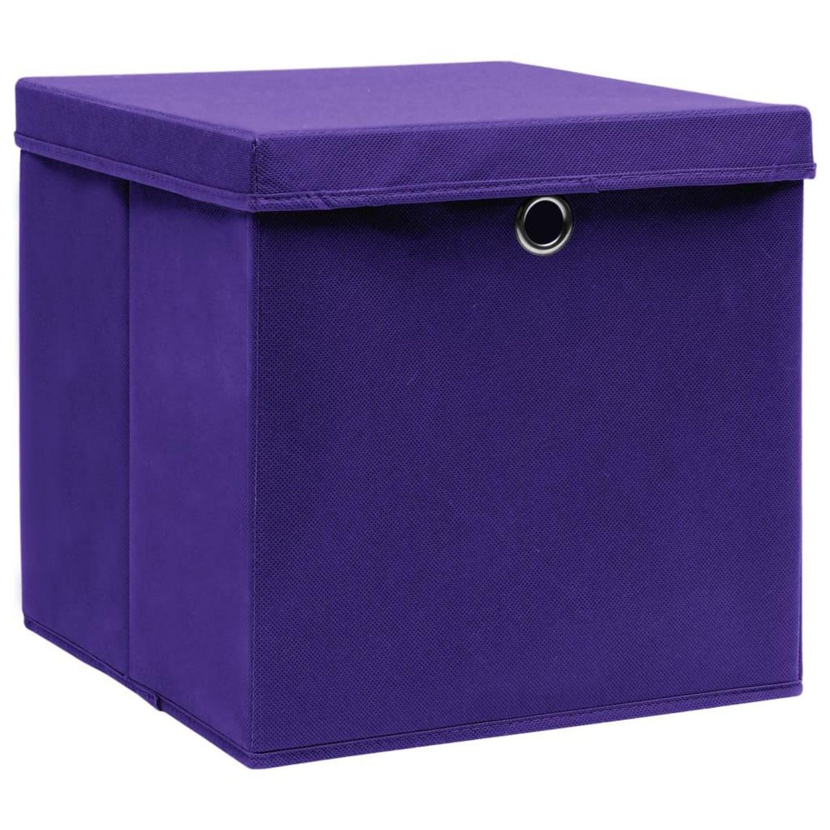 VIDAXL Boîtes de rangement et couvercles 10pcs Violet 32x32x32cm Tissu