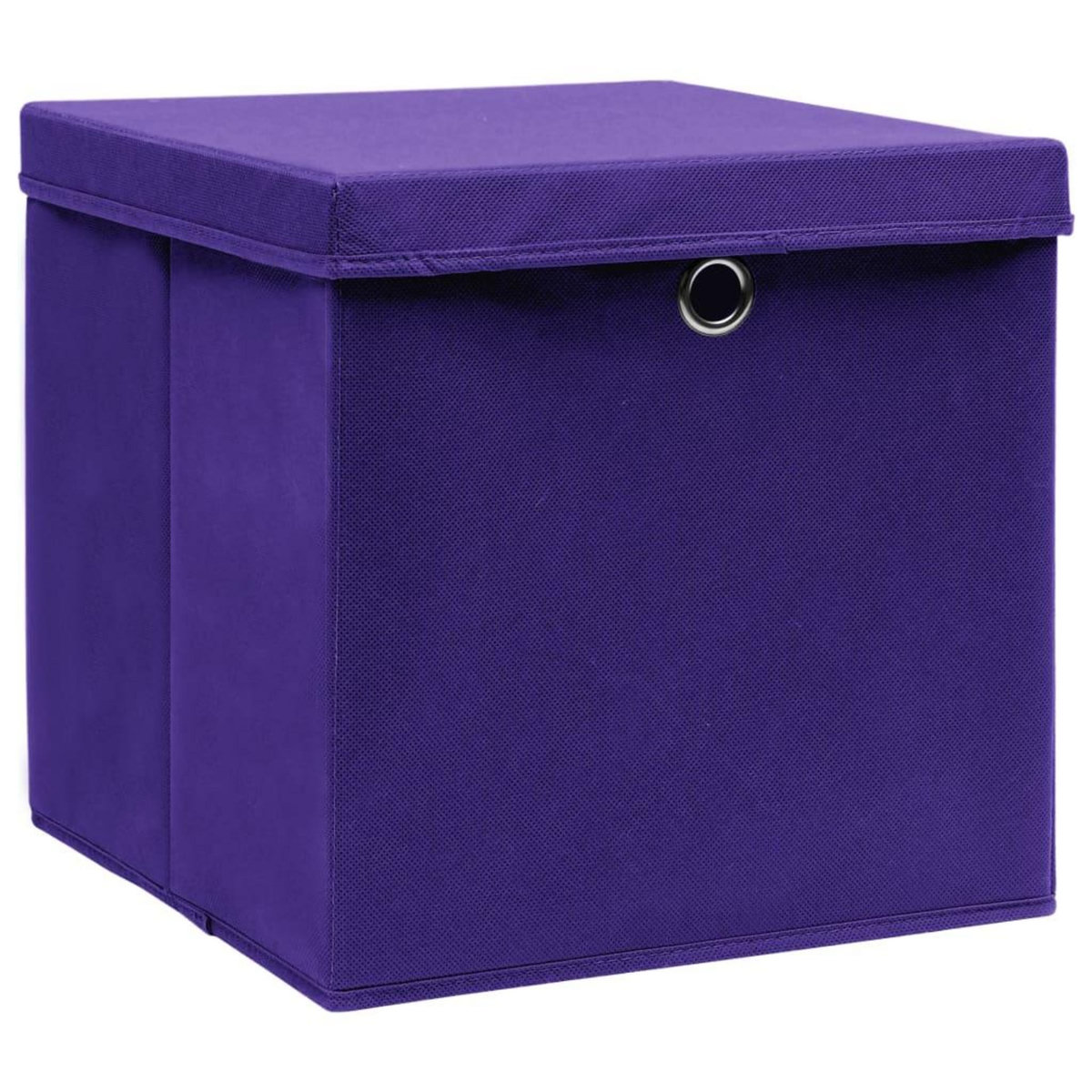 VIDAXL Boîtes de rangement et couvercles 10pcs Violet 32x32x32cm Tissu