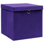 Voir la diapositive 2 : VIDAXL Boîtes de rangement et couvercles 10pcs Violet 32x32x32cm Tissu