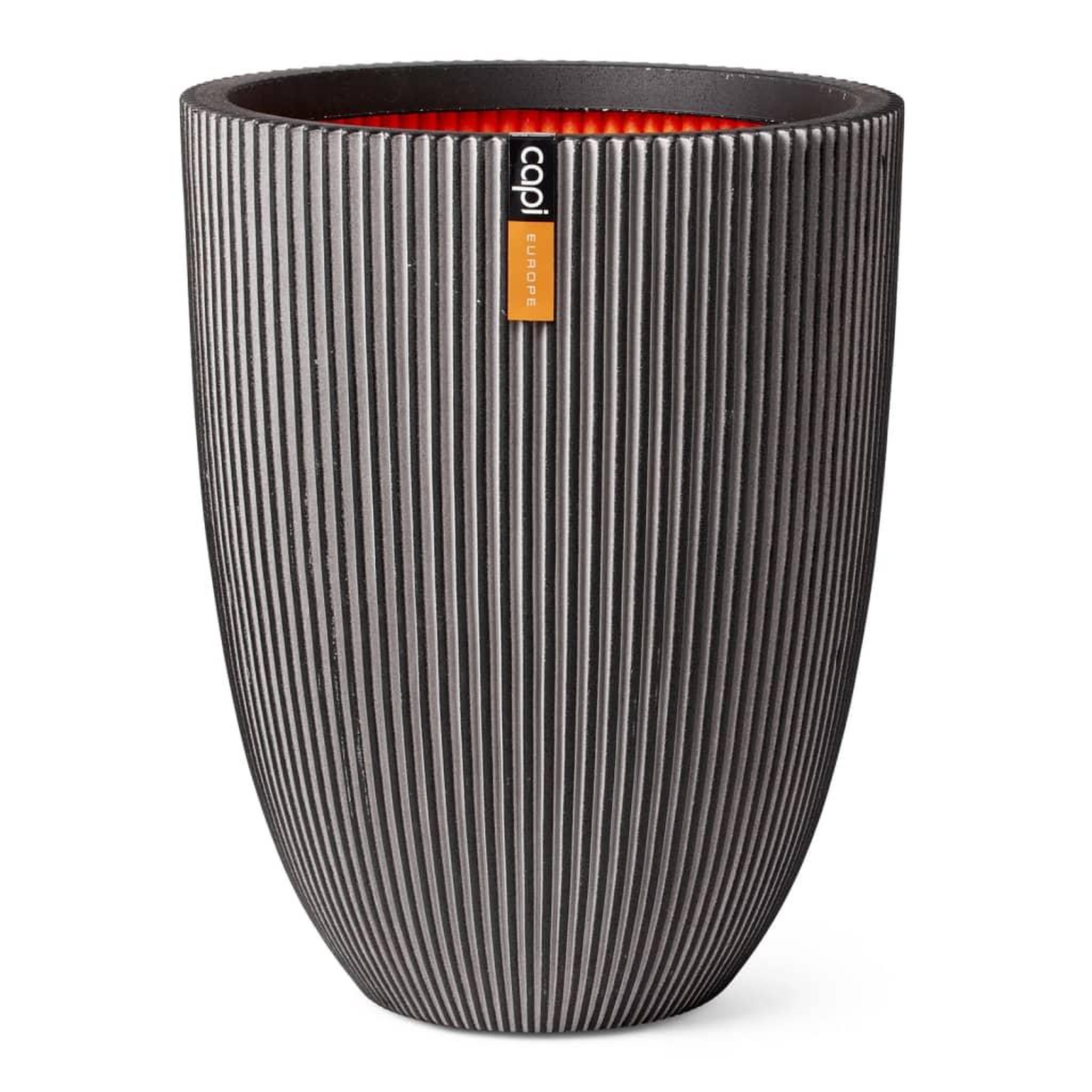 Voir la diapositive 2 : CAPI Capi Vase elegant Groove 34x46 cm anthracite