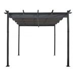 Habitat et Jardin Pergola en aluminium avec toit rétractable - 3 x 3 m - Gris