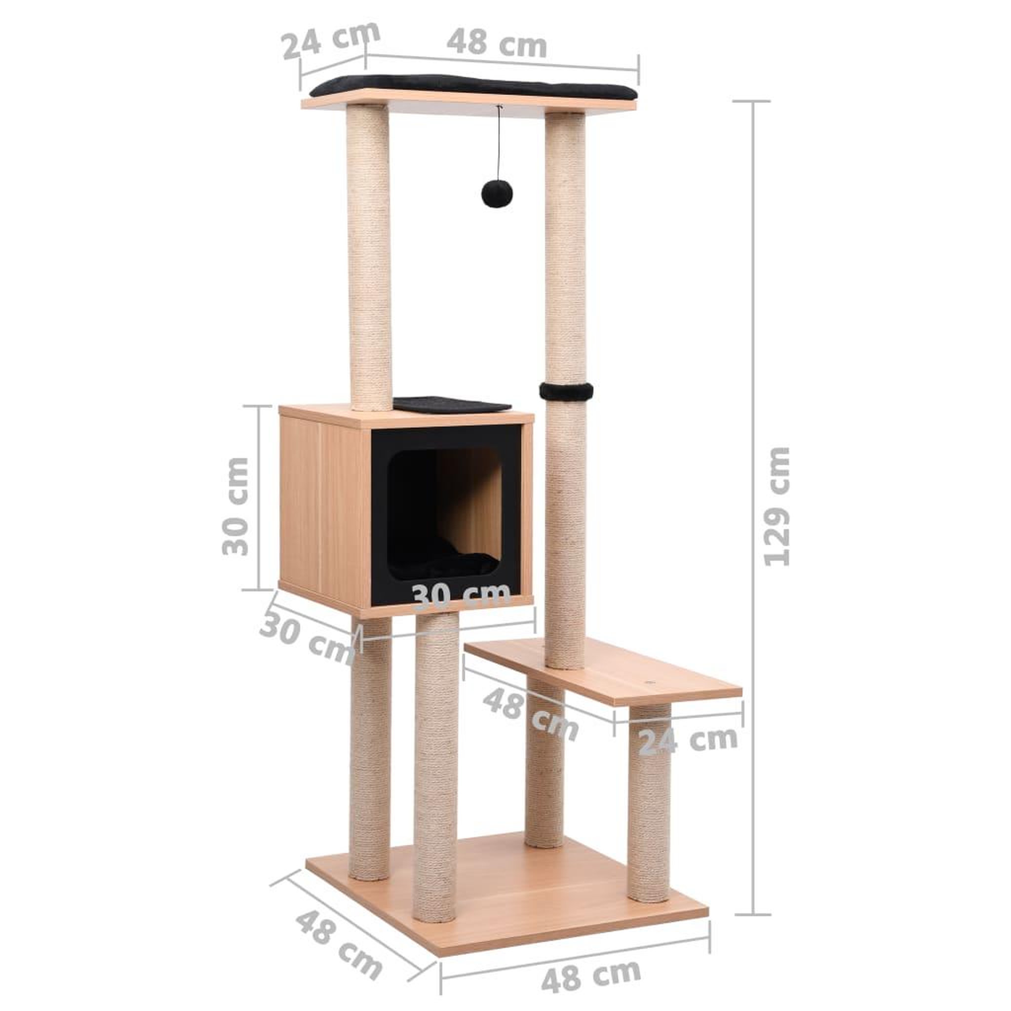 Voir la diapositive 6 : VIDAXL Arbre a chat avec tapis a gratter en sisal 129 cm