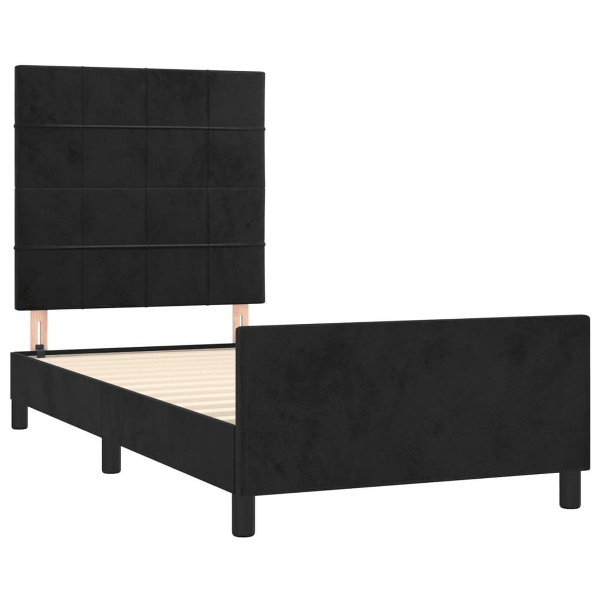 Voir la diapositive 4 : VIDAXL Cadre de lit sans matelas noir 100x200 cm velours