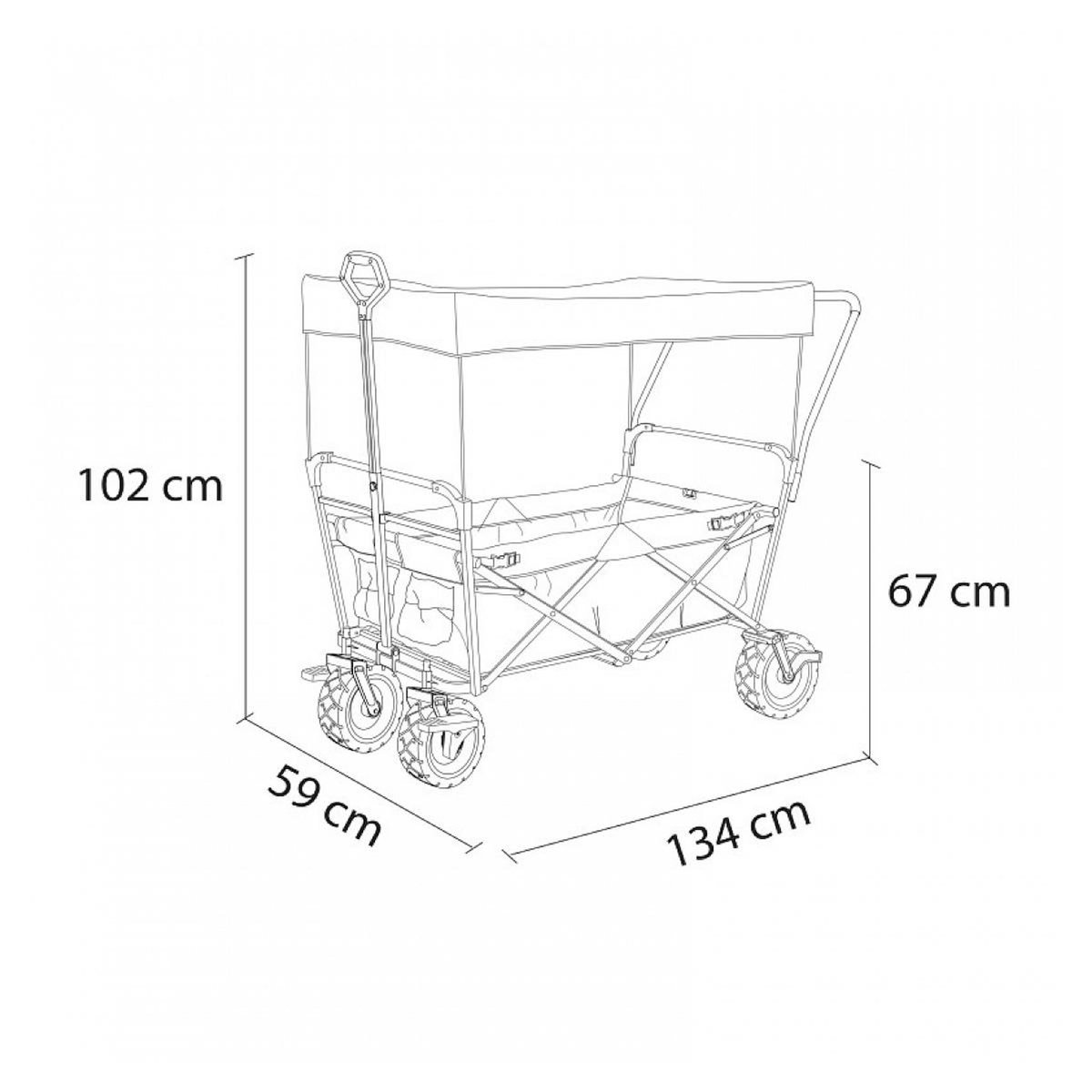 Axi House Chariot pliable avec toit bleu AB210