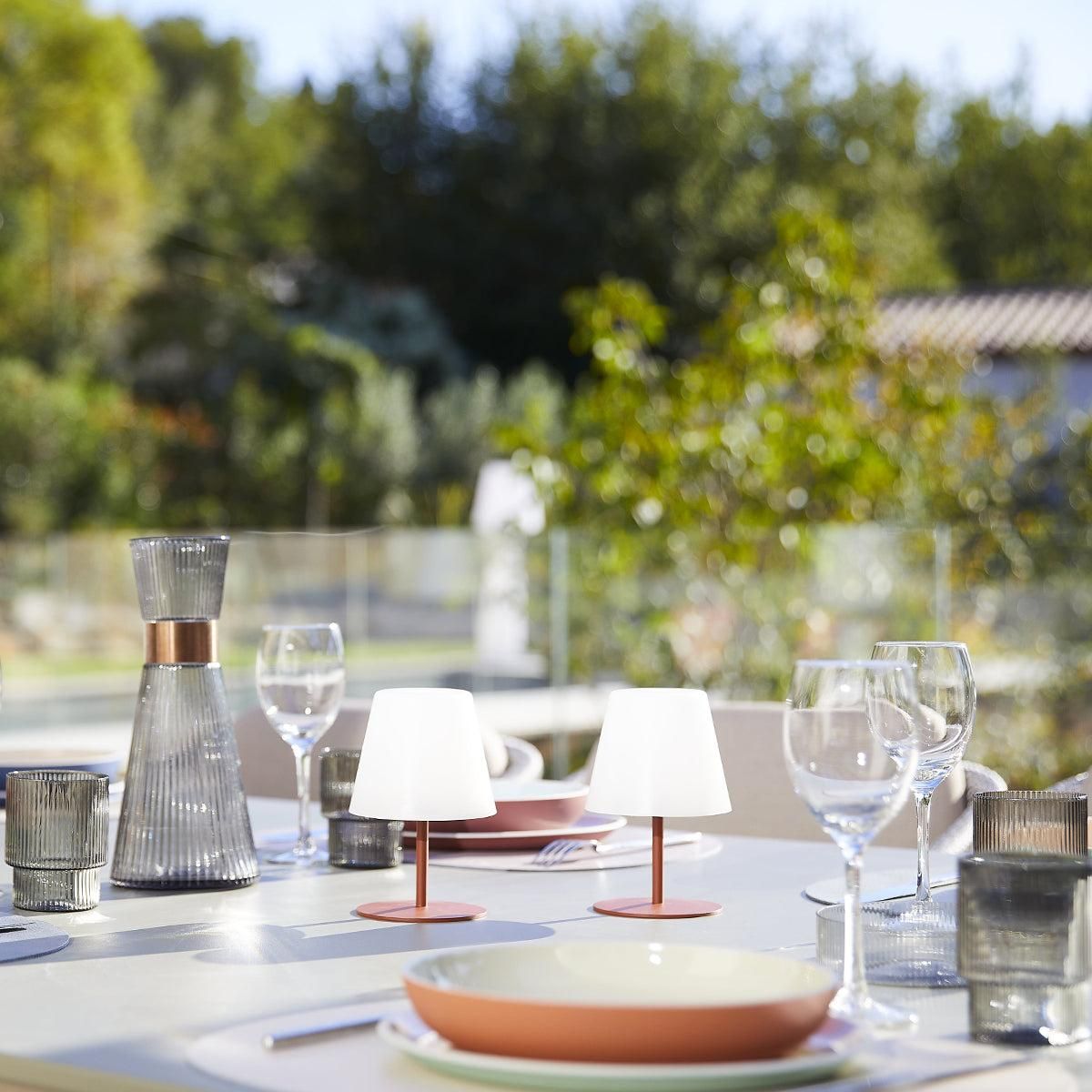 Lumisky Set de 2 lampes de table TWINS Terracotta Plastique H16cm