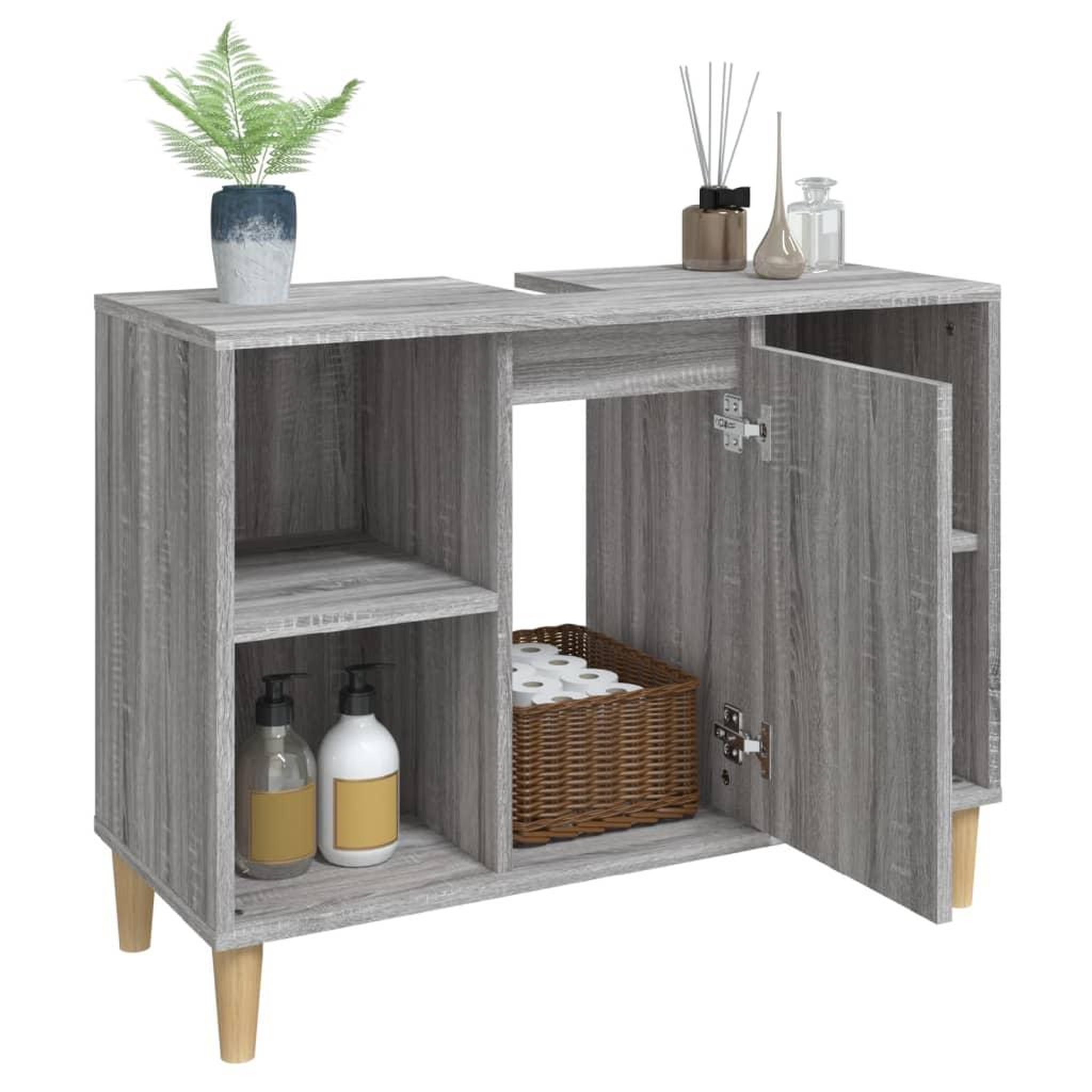 Voir la diapositive 5 : VIDAXL Meuble d'evier sonoma gris 80x33x60 cm bois d'ingenierie