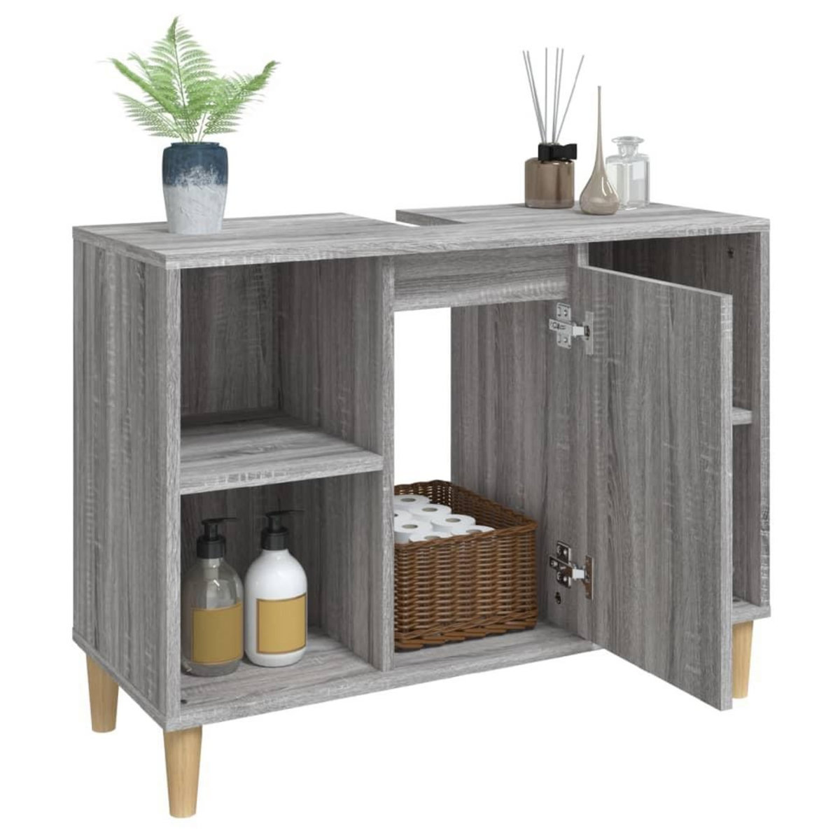 VIDAXL Meuble d'evier sonoma gris 80x33x60 cm bois d'ingenierie