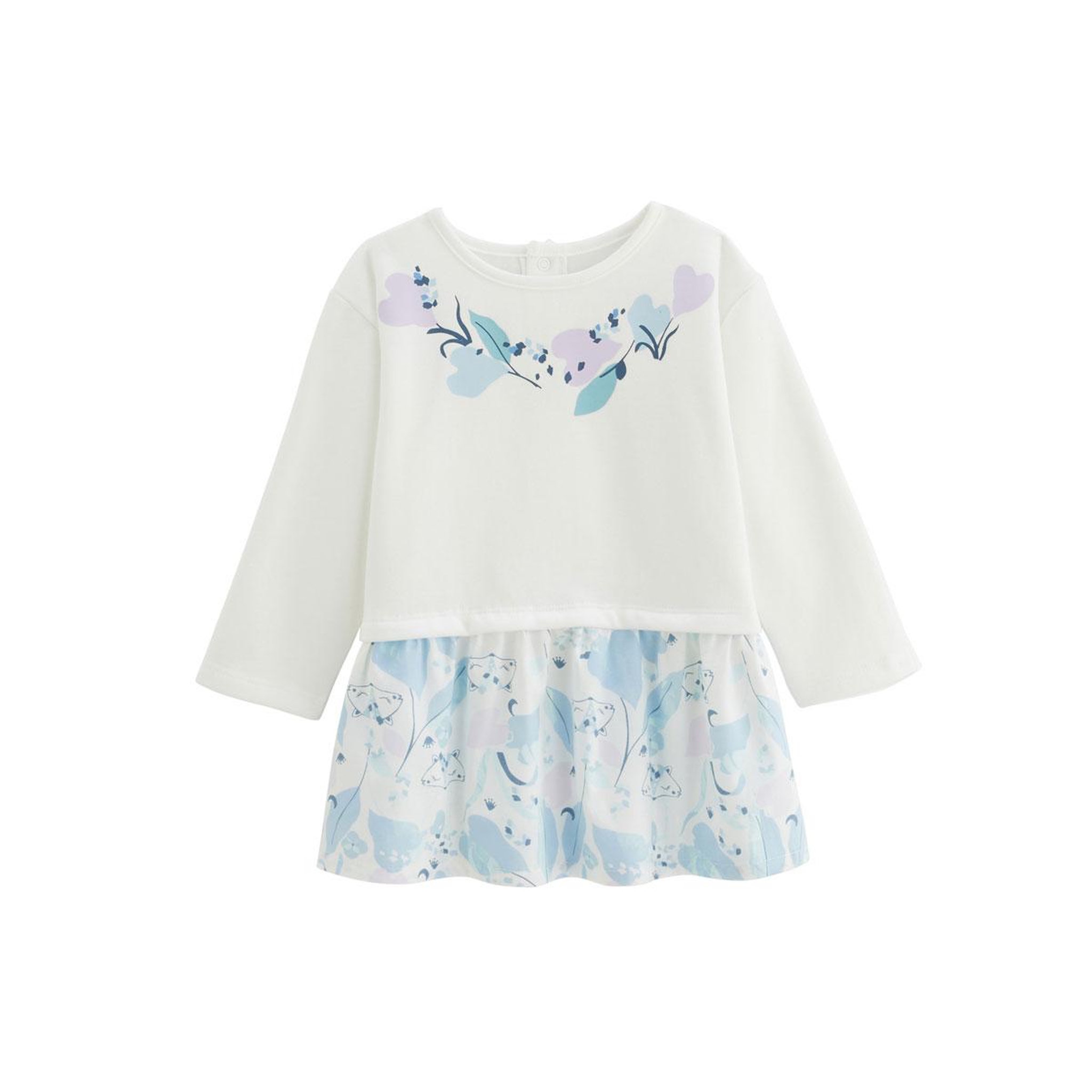Petit Béguin Robe enfant en molleton Polarmoon. Coloris disponibles : Bleu
