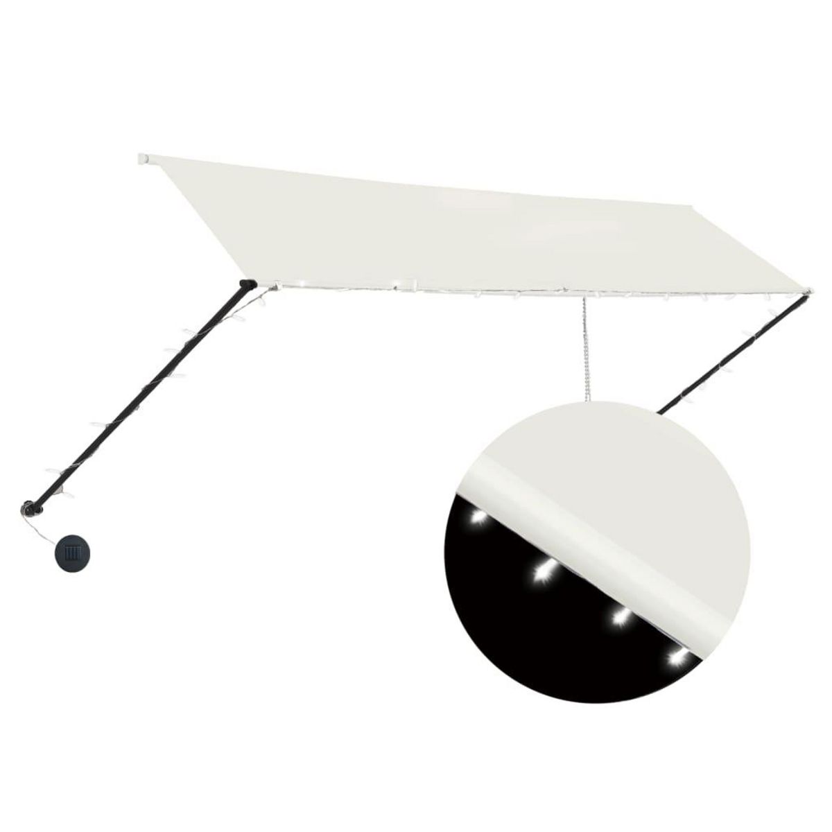 VIDAXL Auvent retractable avec LED 350x150 cm Creme