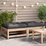 Voir la diapositive 1 : VIDAXL Repose-pieds de jardin avec coussins lot de 2 bois pin massif