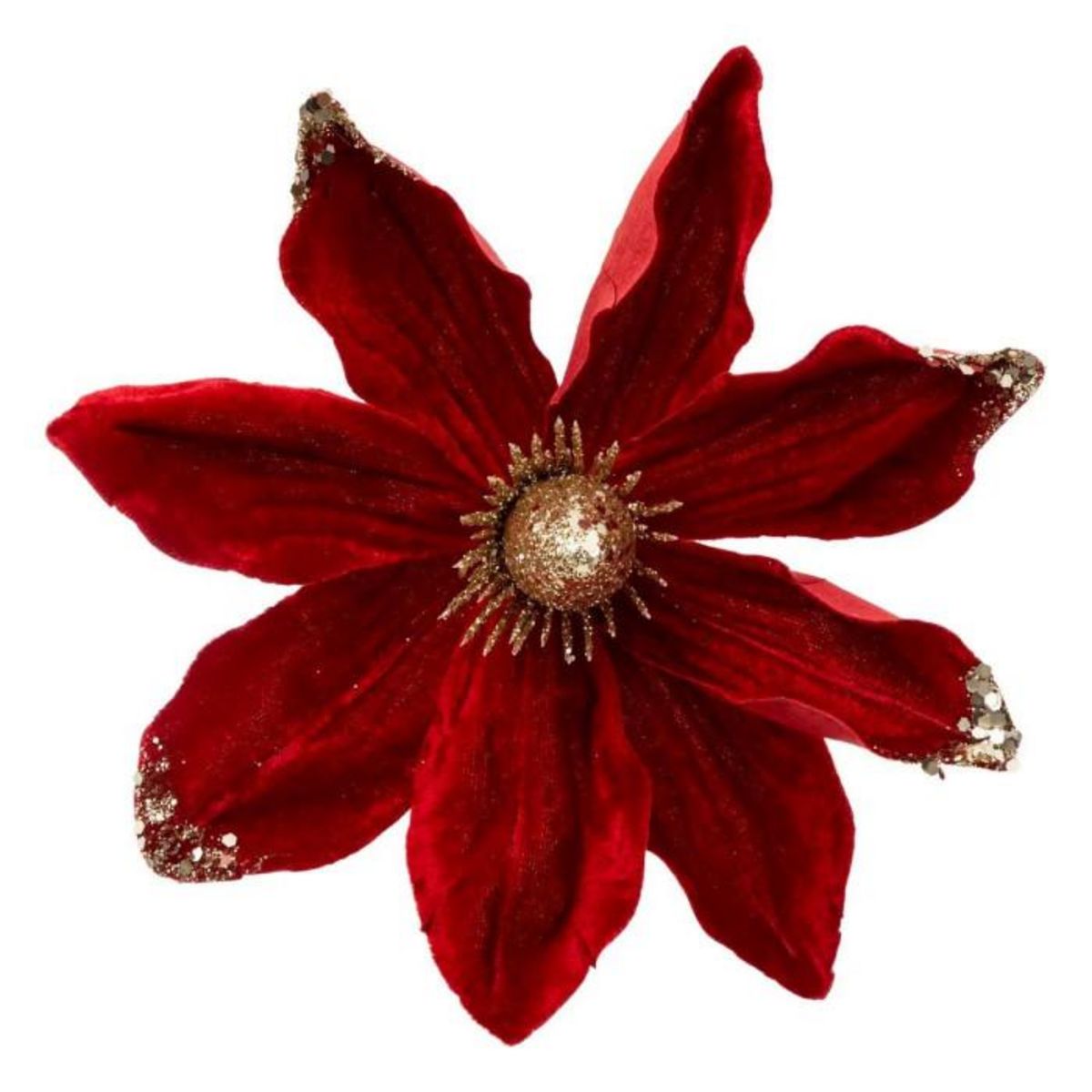 ATMOSPHERA Sujet de Noël Fleur  Magnolia  21cm Rouge