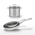 ELO Lot Poêles 28cm & 24cm et Faitout 26cm Elo Relief Evolution