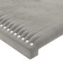 Voir la diapositive 5 : VIDAXL Tete de lit a LED Gris clair 180x5x118/128 cm Velours