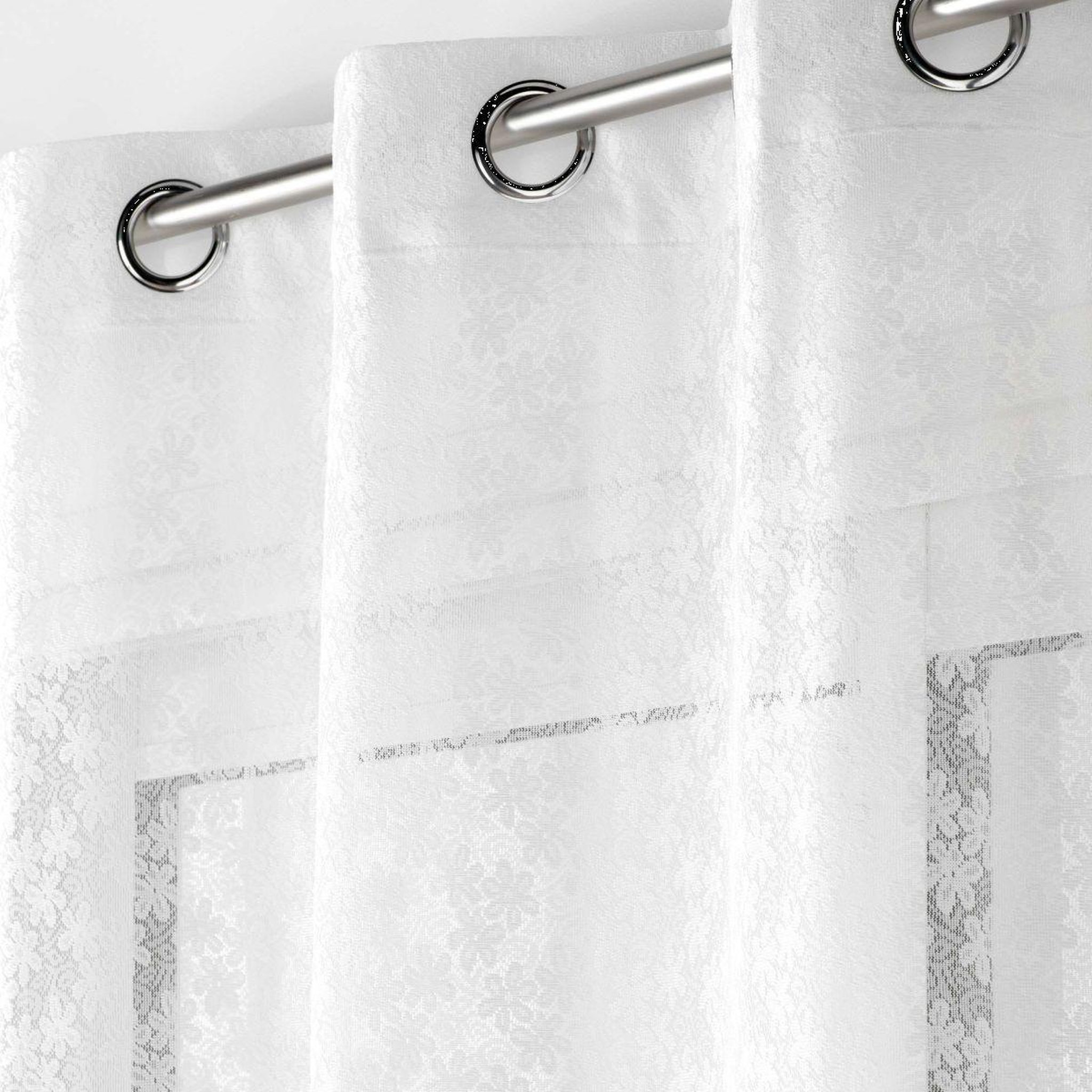 Voir la diapositive 2 : Douceur d'Intérieur Rideau voilage à œillets maille  fanny  140x280cm blanc