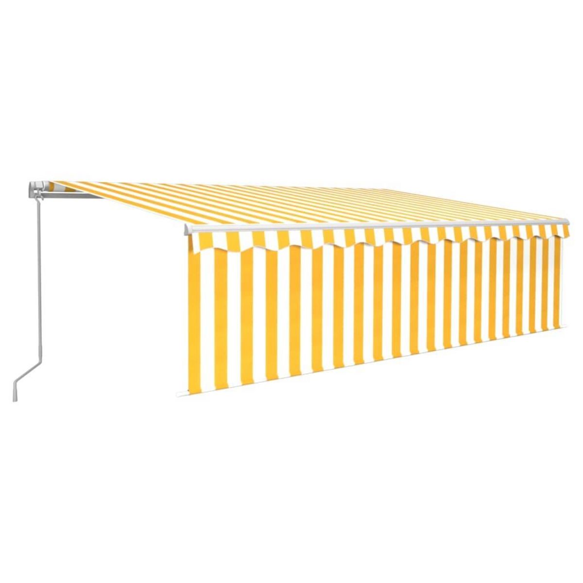 VIDAXL Auvent retractable manuel avec store LED 5x3 m Jaune et blanc