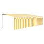 Voir la diapositive 2 : VIDAXL Auvent retractable manuel avec store LED 5x3 m Jaune et blanc