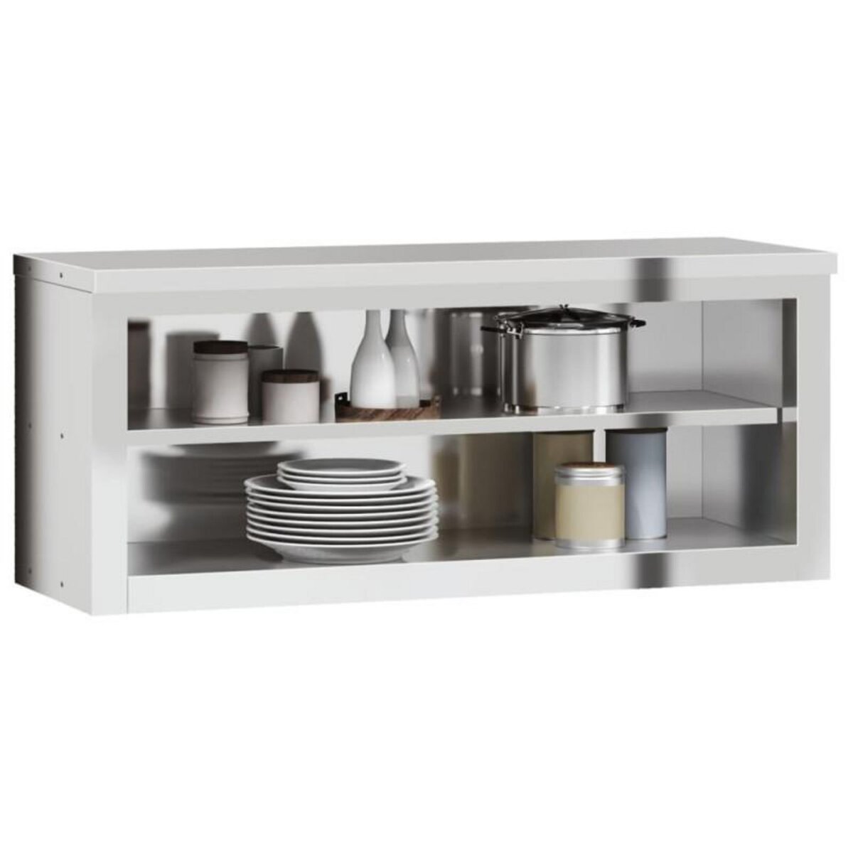VIDAXL Armoire murale de cuisine avec étagère acier inoxydable