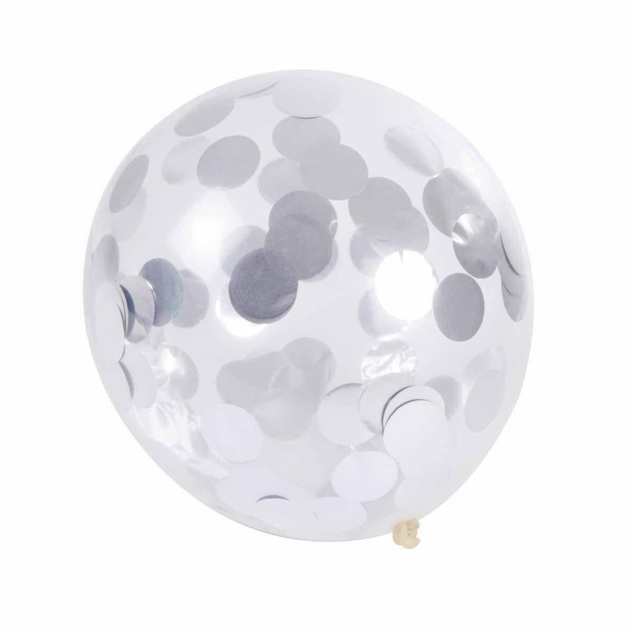 HOMEA Lot de 6 Ballons Gonflables  Confettis  30cm Argent