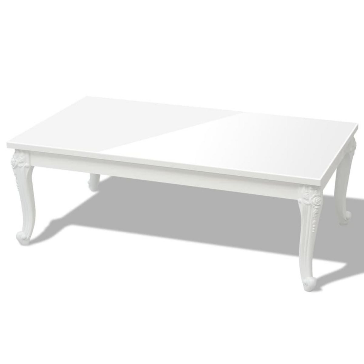 VIDAXL Table basse 115x65x42 cm Blanc brillant